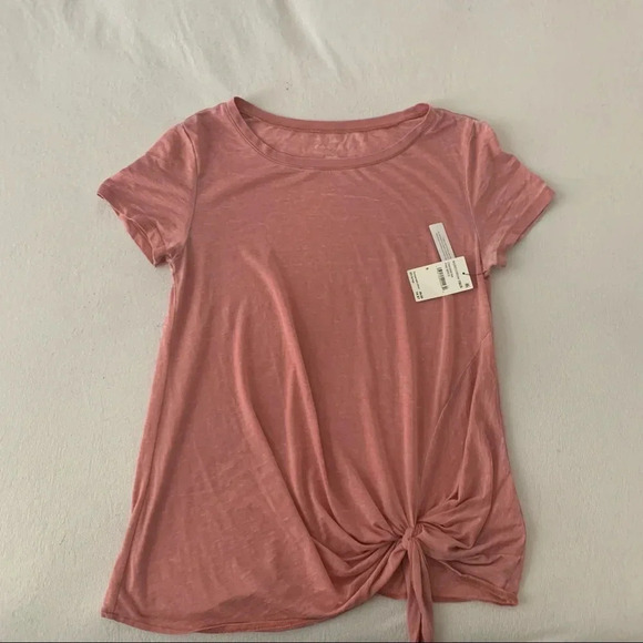 NWOT Caslon  T-Shirt, Women's Size Small, Pink Short Sleeve Front  Tie Knot - Picture 5 of 7